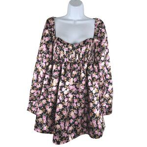 For Love & Lemons Kate‎ Long Sleeve Mini Dress Small Floral Romantic NWT DR-1689